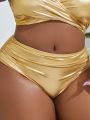 SHEIN Swim SXY Plus Size Solid Color Swimwear Bottom