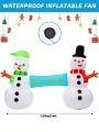 5.4 FT Inflatable Christmas Snowman with Multicolor LED Lights, Blow Ups Christmas Snowman Yard Decorations, LEDs Lighted Décor for Christmas Party Indoor Garden Lawn Patio