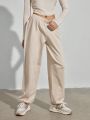 Forever 21 Women'S Elastic Waist Letter Printed Jogger Pants With Banded Ankles