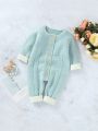 Baby Girls' Long Sleeve Sweater Jumpsuit With Drop Shoulder