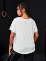 Daily&Casual Plus Size Women'S Snake Print Short Sleeve T-Shirt