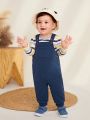 Cozy Cub Baby Boy Striped Tee & Pocket Front Overalls