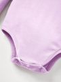 Cozy Cub Baby Girl Solid Color Long Sleeve Stand Collar Bodysuit Two Piece Set