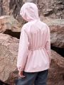 In My Nature Women's Outdoor Windbreaker With Drawstring Hood And Waist