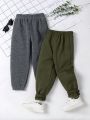 SHEIN Kids Academe Toddler Boys' Simple And Comfortable 2pcs Set Of Sweatshirt And Pants, Autumn And Winter