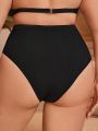 SHEIN Swim Basics Plus Size Women'S Ruched Swimwear Bottom