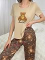 Bear Print Pajama Set