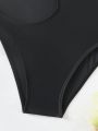 SHEIN Swim BAE Ladies' Sexy Elegant One-shoulder Hollow Out Monokini Swimsuit
