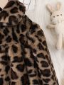 Baby Girl Leopard Print Fleece Coat & Hat