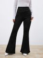 SHEIN Privé Women's Textured Fabric Flared Pants