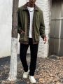 Extended Sizes Men's Green Plaid Texture Jacket