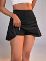 Daily&Casual Solid Color Athletic Mini Skirt Shorts