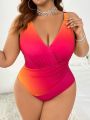 SHEIN Swim Vcay Plus Size Gradient One-Piece Swimsuit