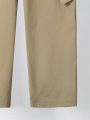 SHEIN Tween Boys' Loose Casual Woven Solid Color Wide-Leg Cargo Trousers