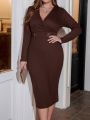 SHEIN Clasi Plus Size Solid Color Dress