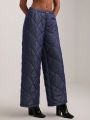 NAJILARAQUELDESIGNS Solid Wide Leg Quilted Pants