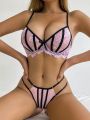 Eyelash Lace Harness Underwire Lingerie Set