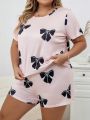 Plus Bow Print PJ Set