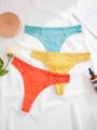 3pcs/Set Women'S Lace Splicing Thong