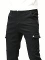 Men Flap Pocket Side Cargo Jeans