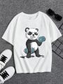 Boys' Cartoon Pattern Casual Short Sleeve T-Shirt, Suitable For Summer