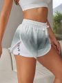 SHEIN Tie Dye Drawstring Waist 2 In 1 Sports Shorts