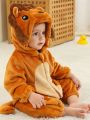 Baby Boys' Lion Patterned Flannel Romper