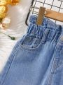 Toddler Girls Paperbag Waist Wide Leg Jeans