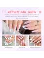 Saviland Acrylic Nail Kit - 30g Clear Pink White Acrylic Powder and Liquid Set, 120ml Acrylic Liquid Big Capacity for Acrylic Nails Extension, Beginner Nail Kit for Nail Art Designs Home DIY