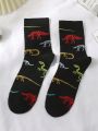 annaeshka Dinosaur Skeleton Pattern Men Crew Socks