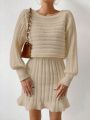 SHEIN Frenchy Lantern Sleeve Sweater Dress