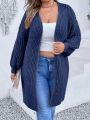 SHEIN LUNE Plus Drop Shoulder Open Front Cardigan