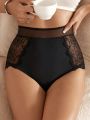 SHEIN 3pcs Contrast Lace Scallop Trim Panty