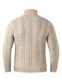 Men Turtleneck Cable Knit Sweater