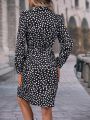 Dalmatian Print Belted Shirt Dress