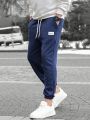 Manfinity Homme Men Letter Patched Drawstring Waist Sweatpants