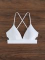 SHEIN Swim Basics Criss Cross Back Bikini Top