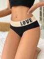 Letter Graphic Colorblock Panty