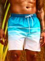 SHEIN Men's Gradient Drawstring Beach Shorts