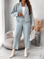 SHEIN Unity Plus Solid Blazer & Suit Pants