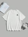 Teen Boys' Casual Letter & Horse Print Short Sleeve T-Shirt Suitable For Summer