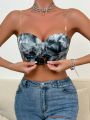 Ladies' Tie Dye Strapless Bra With Underwire