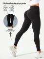 SHEIN Yoga Basic Body Sculpting, Hip Lifting, Tummy Control Sports Leggings