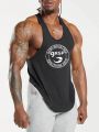 Men'S Sleeveless Sports Vest With Letter Print