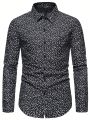 SHEIN Men's Long Sleeve Shirt With All-over Print