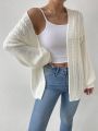 SHEIN Essnce Women's Cable Knitted Cardigan With Open Front