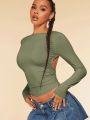 SHEIN BAE Twist Backless Crop Tee