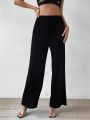 SHEIN BAE Women's High-waisted Bell-bottom Trousers