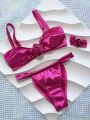 SHEIN Swim SXY Ladies' Floral Decor Bikini Swimsuits Set