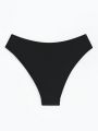 Solid Color Hollow Out Detail Bikini Bottom